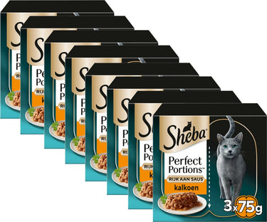 Sheba kattenvoer - perfect portions - natvoer - kalkoen in saus - 24 x 75gr