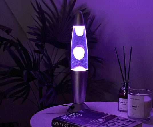 I-total lavalamp - meerdere kleuren lava - multi colour - zilvere basis - sfeerverlichting - 23w - 35 x 8.5cm