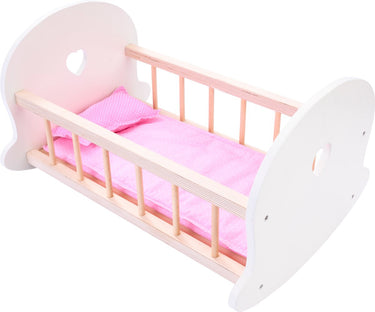 Angel toys poppenbedje schommelwieg, roze wit