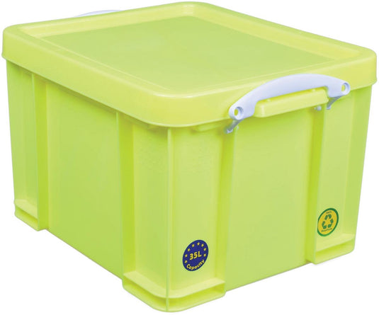 Really useful box opbergdoos 35l, neon geel