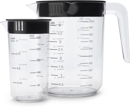 Brabantia tasty+ maatbeker set 2-delig - dark grey