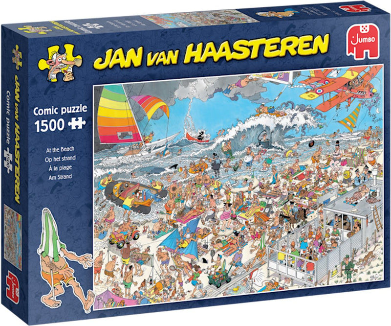 Load image into Gallery viewer, Jan van haasteren legpuzzel - op het strand 1500st.
