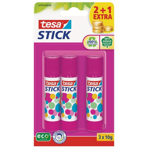 Lijmstift tesa 57076-00200-04 2+1 transparant