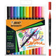 Bic dual viltstiften 989695 kleurenassortiment pak van 12