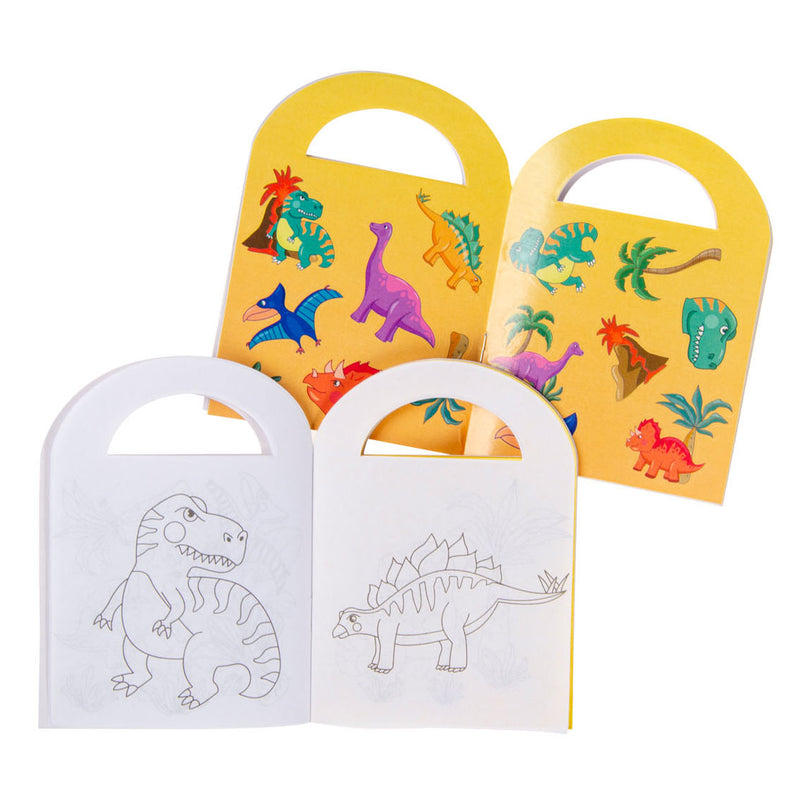 Load image into Gallery viewer, Duckiez kleurboekje met stickers dinosaurus
