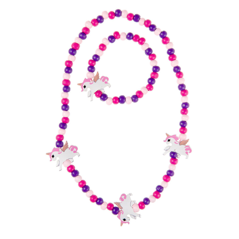 Load image into Gallery viewer, Duckiez houten ketting en armband eenhoorn
