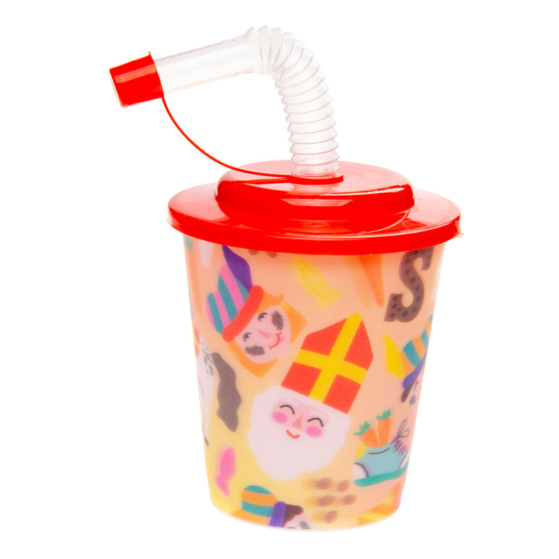 Load image into Gallery viewer, Duckiez beker met deksel en rietje sinterklaas, 12st.
