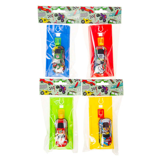 Duckiez metalen auto met afschiet racebaan