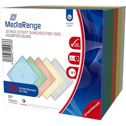 Cd- dvd-hoesje mediarange soft slimcases box37 kleurenassortiment 20 stuks