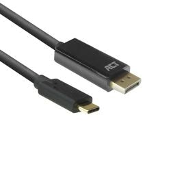 Act connectivity usb-c naar displayport kabel (zwart, 2 meter, ac7325, 60hz 4k (2160p))