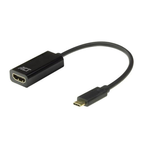 Act connectivity usb-c naar hdmi female adapter (zwart)