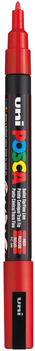 Uni posca pc3m verfmarker rood - ronde punt tot 1,3 mm