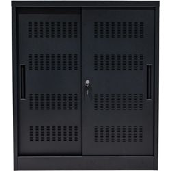Kast met schuifdeuren euroseats zwart 900 (b) x 400 (d) x 1,050 (h) mm