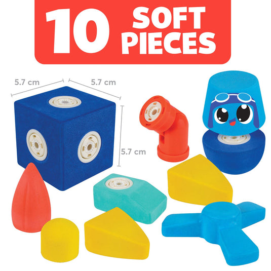 Blockaroo magnetische foam blokken vliegtuig box, 10dlg.