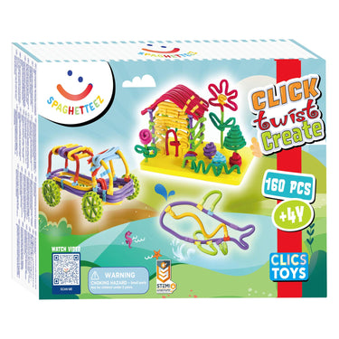 Clics spaghetteez 3d art flexibele bouwstaafjes, 160dlg.