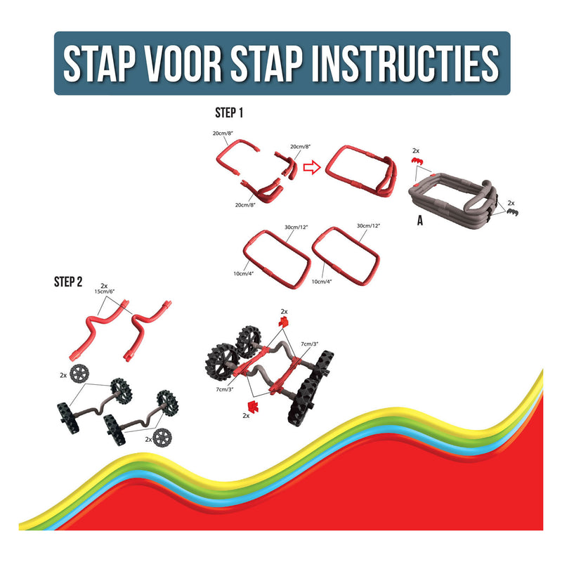 Load image into Gallery viewer, Clics spaghetteez wiggly roadsters flexibele bouwstaafjes, 46dlg.
