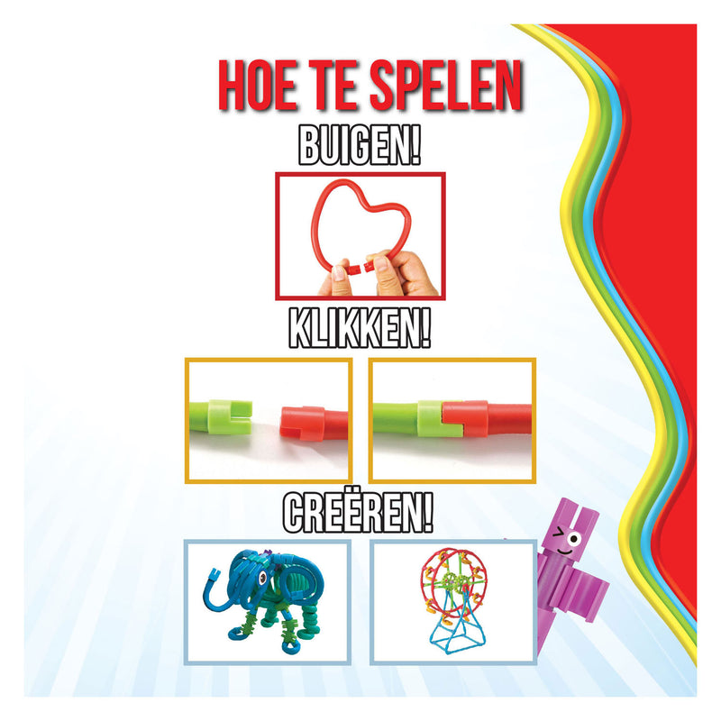 Load image into Gallery viewer, Clics spaghetteez wiggly roadsters flexibele bouwstaafjes, 46dlg.
