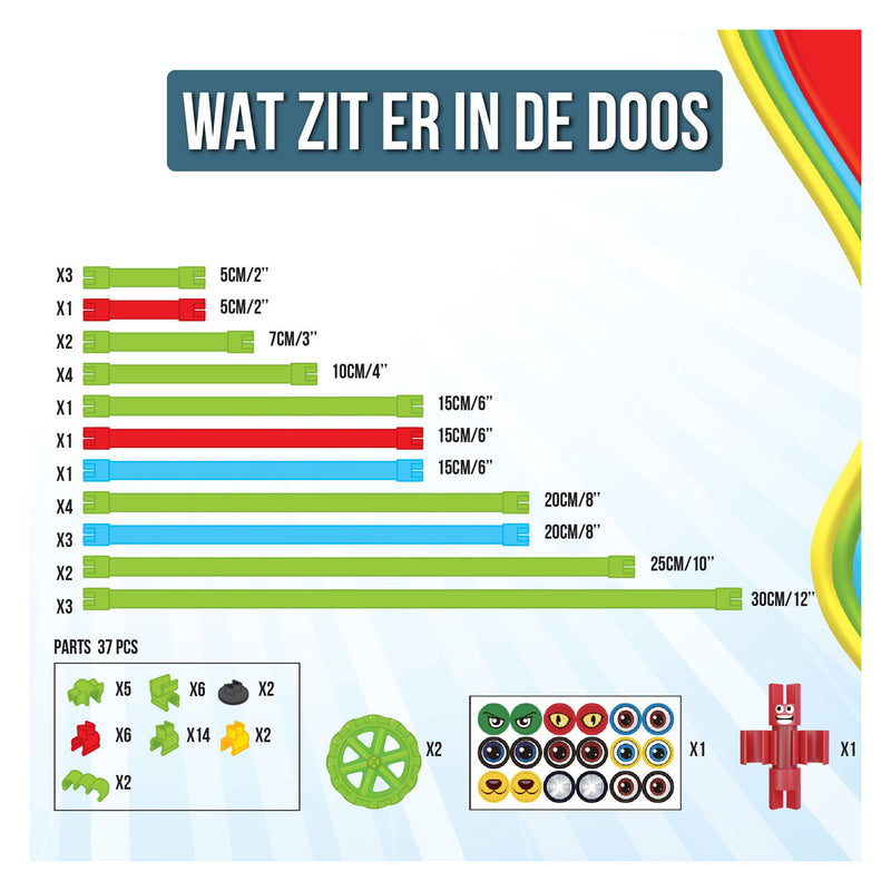 Load image into Gallery viewer, Clics spaghetteez twist-a-saurus rex flexibele bouwstaafjes, 64dlg.
