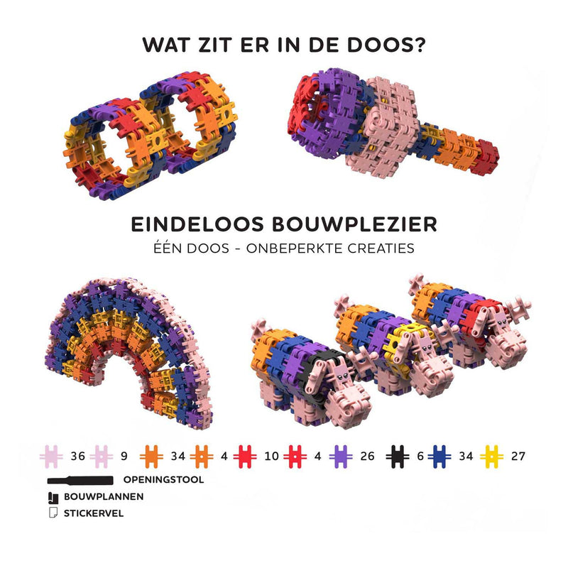 Load image into Gallery viewer, Clics nano – k3 builders 190 piece set – 5 in 1 bouwblokken – speelgoed gemaakt van 100% recycled plastic – speelgoed 8, 9, 10, 11, 12 jaar – constructie speelgoed
