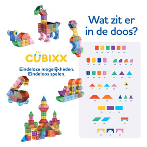 Cubbix magnetisch bouwspeelgoed kleurrijke blokken - 85-delig creatief speelgoed.