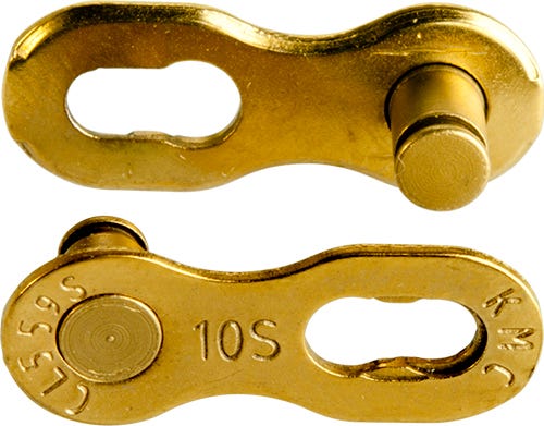 Load image into Gallery viewer, KMC Fietsketting MISSING LINK 10R Goud 5.88mm
