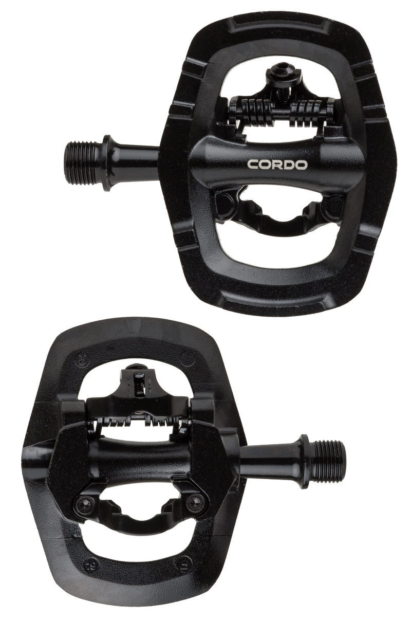 Load image into Gallery viewer, Cordo double - mtb pedalen - spd klikpedalen - multifunctionele platformpedalen - zwart
