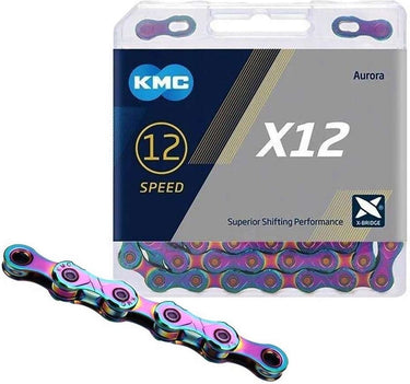 KMC X12 Aurora Blauw 126 schakels - Fietsketting met Double X-Bridge - 12-speed