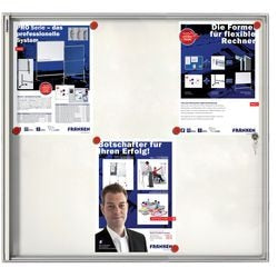 Vergrendelbaar notitiebord franken 6 x a4 niet-magnetisch geanodiseerd aluminium