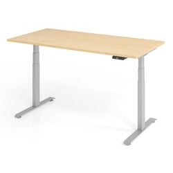 Zit-sta-bureau vlxk6516 3 s hout, metaal beige, grijs