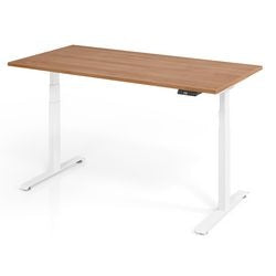 Zit-sta-bureau vlxk6516 n w hout, metaal bruin, wit
