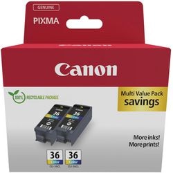 Inktcartridge canon 1511b025 36 cyaan, geel, magenta, zwart