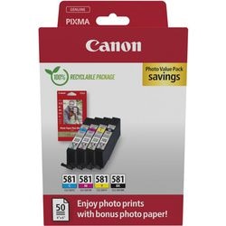 Inktcartridge canon 2106c006 581 cyaan, geel, magenta, zwart