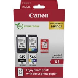 Inktcartridge canon 8286b011 545, 546 cyaan, geel, magenta, zwart