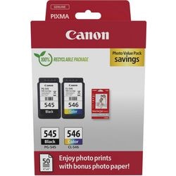 Inktcartridge canon 8287b008 545, 546 cyaan, geel, magenta, zwart