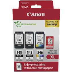Inktcartridge canon 8286b015 545, 546 cyaan, geel, magenta, zwart