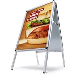 Stoepbord showdown zpa1r32mevik a-board 32mm inklapbaar a1 zilver