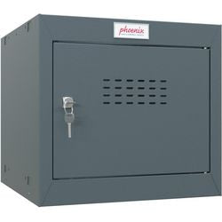 Phoenix garderobekast 1 deur sleutelslot 400 x 400 x 365 mm antraciet, grijs