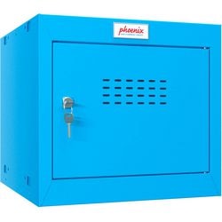 Phoenix garderobekast 1 deurs sleutelslot 400 x 400 x 365 mm blauw