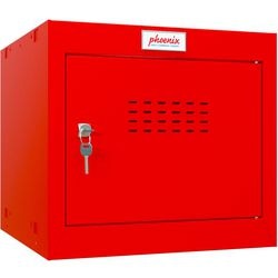 Phoenix garderobekast 1 deur sleutelslot 400 x 400 x 365 mm rood