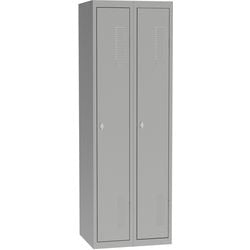 Garderobekast a10080.09 grijs metaal 500 mm x 600 mm x 1800 mm (d x b x h)