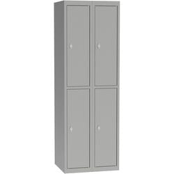 Garderobekast a33080.09 grijs metaal 500 mm x 600 mm x 1800 mm (d x b x h)