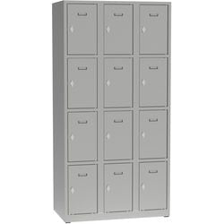 Garderobekast a83340.09 grijs metaal 500 mm x 900 mm x 1800 mm (d x b x h)