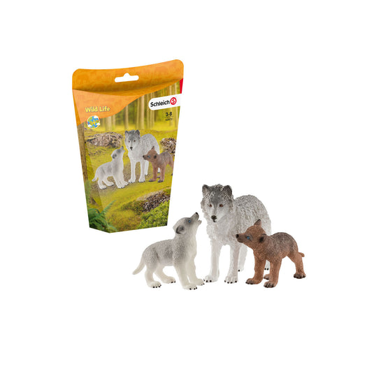 Schleich wild life wolvin met wolvenwelpen 42472