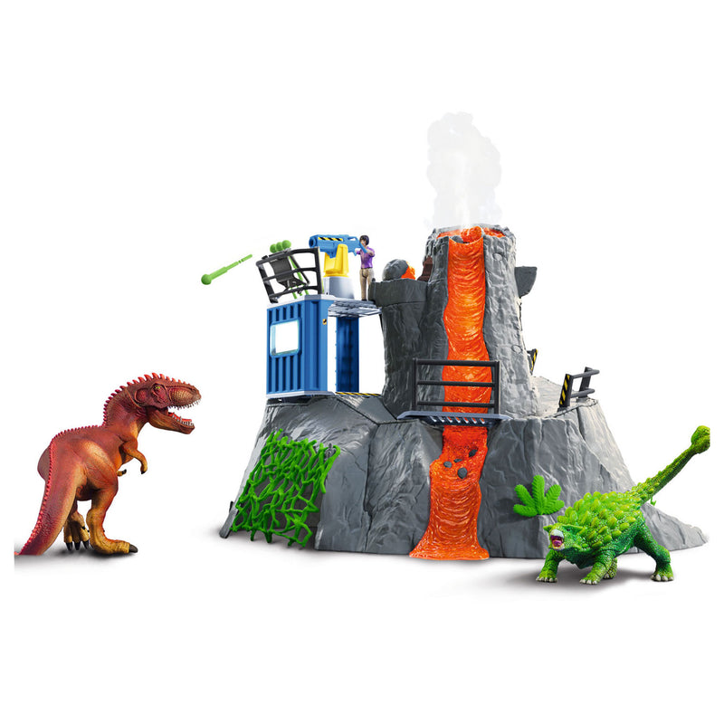 Load image into Gallery viewer, Schleich dinosaurus - de grote vulkaan expeditie - dino speelgoed - kinderspeelgoed - dino speelgoed - t-rex, ankylosaurus en uitbarstende vulkaan - 36 onderdelen
