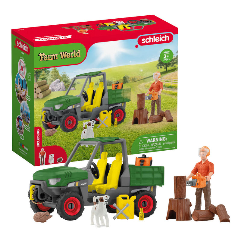 Load image into Gallery viewer, Schleich farm world houtzager met voertuig - 42659
