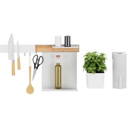 Keukenorganizer tesa 4063565273339 wit bamboe, kunststof, metaal