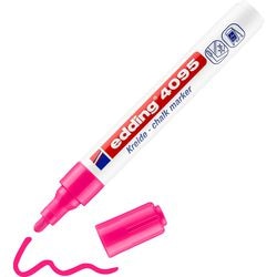 Krijtmarker edding 4095 medium ronde punt 3 mm neon-roze