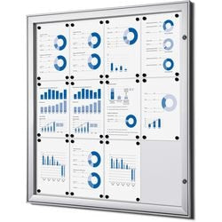 Vergrendelbaar notitiebord showdown scs12xa4 zilver aluminium