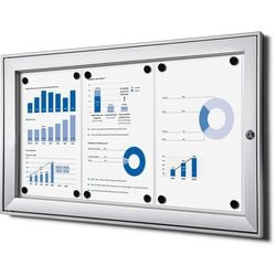 Vergrendelbaar notitiebord showdown scs3xa4 zilver aluminium