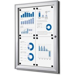 Vergrendelbaar notitiebord showdown scs4xa4 zilver aluminium